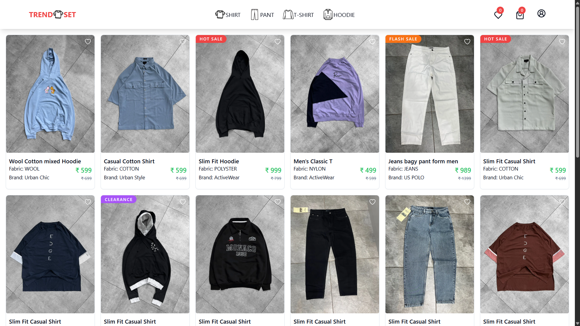 Trendset E-commerce Web App Banner